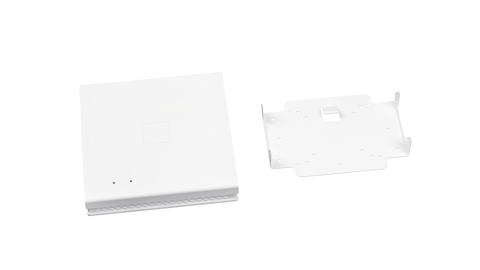 Produktfoto des LANCOM LX-6500E und des Wall Mounts