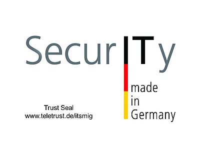 Logo des Vertrauenszeichens "IT-Security made in Germany" der TeleTrusT