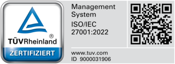 ISO/IEC 27001 Zertifikat vom TÜV Rheinland