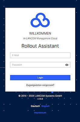 Screenshot Rollout Assistant der LANCOM Management Cloud