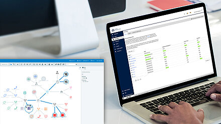 LANCOM Firewall Management-Tools Collage der drei Management-Tools für die LANCOM R&S®Unified Firewalls