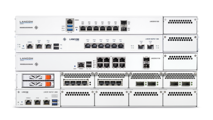 Rack-Modelle der LANCOM R&S®Unified Firewalls Produktcollage der LANCOM R&S®Unified Firewalls Rack-Modelle
